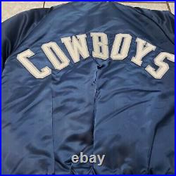Dallas Cowboy's Vintage 80s NFL Stahl Urban Satin Bomber Jacket Men's Size Small