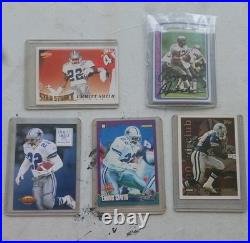 Dallas Cowboys 10pc Lot Collectibles 4 Full Size Footballs 5 Trading Cards Read