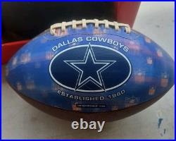 Dallas Cowboys 10pc Lot Collectibles 4 Full Size Footballs 5 Trading Cards Read