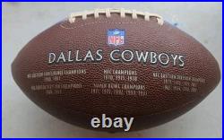 Dallas Cowboys 10pc Lot Collectibles 4 Full Size Footballs 5 Trading Cards Read