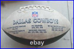 Dallas Cowboys 10pc Lot Collectibles 4 Full Size Footballs 5 Trading Cards Read