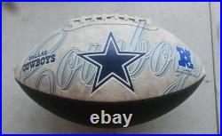 Dallas Cowboys 10pc Lot Collectibles 4 Full Size Footballs 5 Trading Cards Read