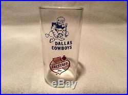 Dallas Cowboys 1960's Vintage Logo Falstaff Beer Glass 4 3/4in