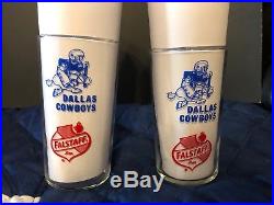 Dallas Cowboys 1960s Vintage Falstaff Glass Cowboy Joe Small glass 4 1/4in