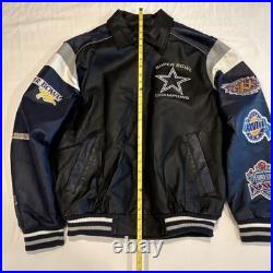 Dallas Cowboys 5 Time Super Bowl Leather NFL Football Varsity Jacket Medium
