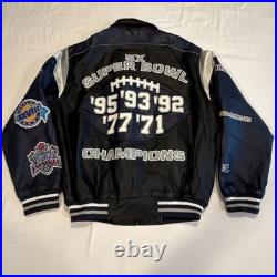 Dallas Cowboys 5 Time Super Bowl Leather NFL Football Varsity Jacket Medium
