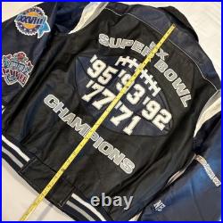 Dallas Cowboys 5 Time Super Bowl Leather NFL Football Varsity Jacket Medium