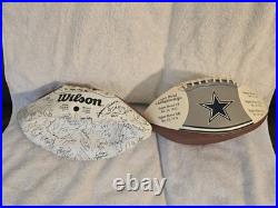 Dallas Cowboys 5-time Super Bowl Champs 2008 & Wilson 2001 Team Sign Footballs