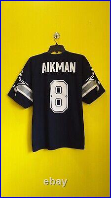 Dallas Cowboys # 8 Troy Aikman Logo 7 Football Jersey Mens-m (42-44)