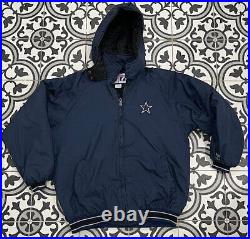 Dallas Cowboys 90s Vtg Boys Kids Logo 7 Hooded Coat Jacket NFL Football XL
