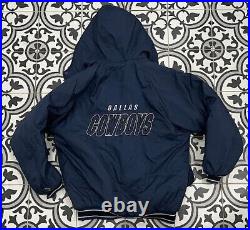 Dallas Cowboys 90s Vtg Boys Kids Logo 7 Hooded Coat Jacket NFL Football XL
