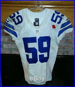 Dallas Cowboys Anthony Hitchens Nike White Game Used/game Worn Jersey With Coa