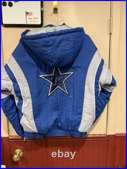 Dallas Cowboys Authentic NFL Pro Line Starter Puffer 1/2 Zip Jacket Sz Medium