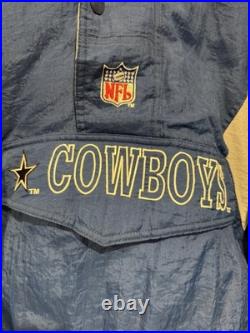 Dallas Cowboys Authentic NFL Pro Line Starter Puffer 1/2 Zip Jacket Sz Medium