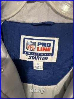 Dallas Cowboys Authentic NFL Pro Line Starter Puffer 1/2 Zip Jacket Sz Medium