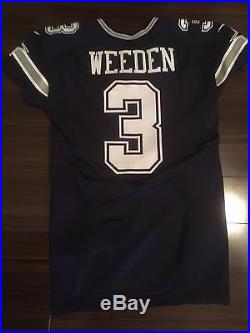 Dallas Cowboys Brandon Weeden Game Used Issued Worn Rare Blue Jersey