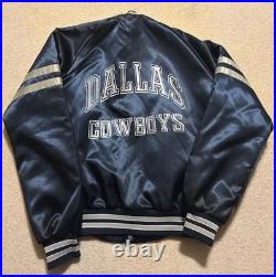 Dallas Cowboys Chalk Line Satin Jacket 1980's Medium M