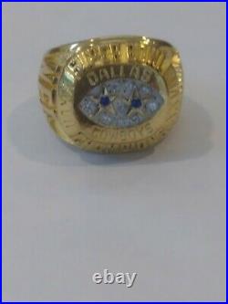Dallas Cowboys Championship NFL Football Sapphire CZ Ring Balfour 1993