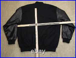 Dallas Cowboys Coat Men Large Black Varsity Bomber Jacket Wool Leather NFL Star