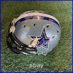 Dallas Cowboys Custom Designed & Painted Gray/Camo Blue Full Size Schutt Helmet