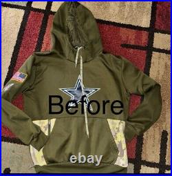 Dallas Cowboys Custom Nike Salute To Service Women's Crop Sleeveless Hoodie L Dallas Cowboys Custom Nike Salute To Service Women's Crop Sleeveless Hoodie L