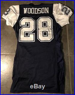 Dallas Cowboys Darren Woodson Autographed Game Issued 2002 Reebok Jersey 48L
