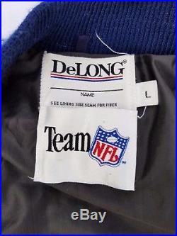 Dallas Cowboys DeLong NFL varsity jacket men sz L Super Bowl Champs wool/leather