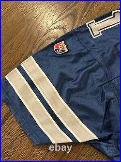 Dallas Cowboys Deion Sanders Jersey Large Mens Wilson Vintage Blue