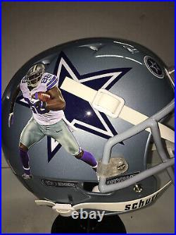 Dallas Cowboys Dez Bryant Custom Painted Metalic Silver Full Size Helmet