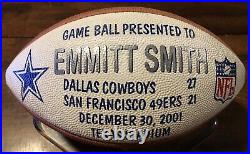 Dallas Cowboys Emmitt Smith Presentation Wilson Football Game Used Ball