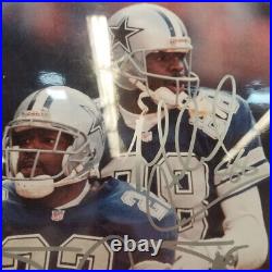 Dallas Cowboys Emmitt Smith and Michael Irvin NFL Photo SIGNED, Matted, Framed