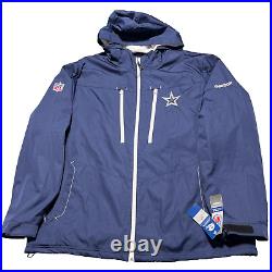 Dallas Cowboys Football Reebok On Field Jacket Mens XL Blue Hooded New With Tags Dallas Cowboys Football Reebok On Field Jacket Mens XL Blue Hooded New With Tags