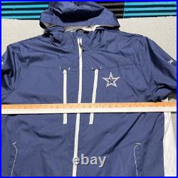 Dallas Cowboys Football Reebok On Field Jacket Mens XL Blue Hooded New With Tags Dallas Cowboys Football Reebok On Field Jacket Mens XL Blue Hooded New With Tags