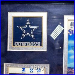 Dallas Cowboys Framed Replica Super Bowl Tickets & Pins & Game Stats