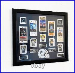 Dallas Cowboys Framed Super Bowl Tickets, Pins, Plaques