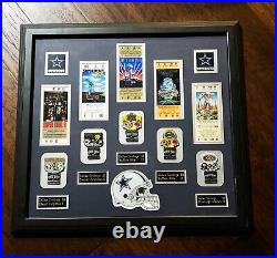 Dallas Cowboys Framed Super Bowl Tickets, Pins, Plaques