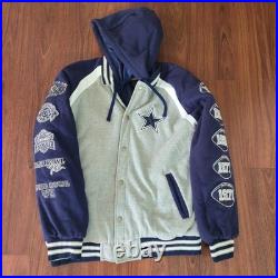 Dallas Cowboys G III Blue Gray Super Bowl Champions Patch Hoodie Jacket XL NFL