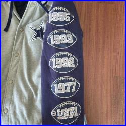 Dallas Cowboys G III Blue Gray Super Bowl Champions Patch Hoodie Jacket XL NFL