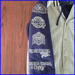 Dallas Cowboys G III Blue Gray Super Bowl Champions Patch Hoodie Jacket XL NFL