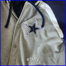 Dallas Cowboys G III Blue Gray Super Bowl Champions Patch Hoodie Jacket XL NFL