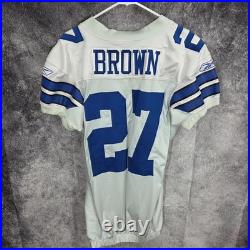 Dallas Cowboys Game Jersey #27 Brown Player Issued Sz 46 Reebok NFL LockerRoom