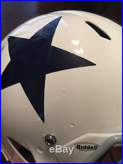 Dallas Cowboys Game Used Helmet Riddell 2012 Throwback Tyron Smith Style