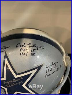 Dallas Cowboys HOF Bob Lilly Autographed Full Size Authentic Helmet