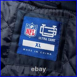 Dallas Cowboys Hoodie Satin Varsity Jacket Mens XL Navy Blue Ultra Game NFL Team