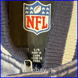 Dallas Cowboys Jacket 5-Time Superbowl Champions Faux Leather NFL Size Large