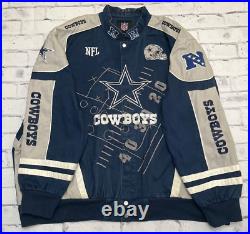 Dallas Cowboys Jacket Men's 5XL Blue Embroidered NFL Football NFC Heavy Weight