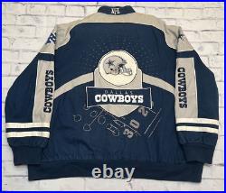 Dallas Cowboys Jacket Men's 5XL Blue Embroidered NFL Football NFC Heavy Weight