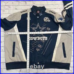 Dallas Cowboys Jacket Men's 5XL Blue Embroidered NFL Football NFC Heavy Weight