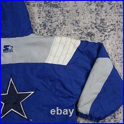 Dallas Cowboys Jacket Mens Large Starter Puffer Puff Pro Line L 90s VTG VINTAGE