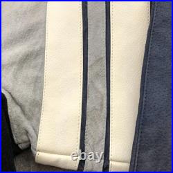 Dallas Cowboys Jacket Mens Medium Black Gray Suede Leather Full Zip Bomber NFL